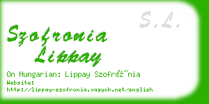 szofronia lippay business card